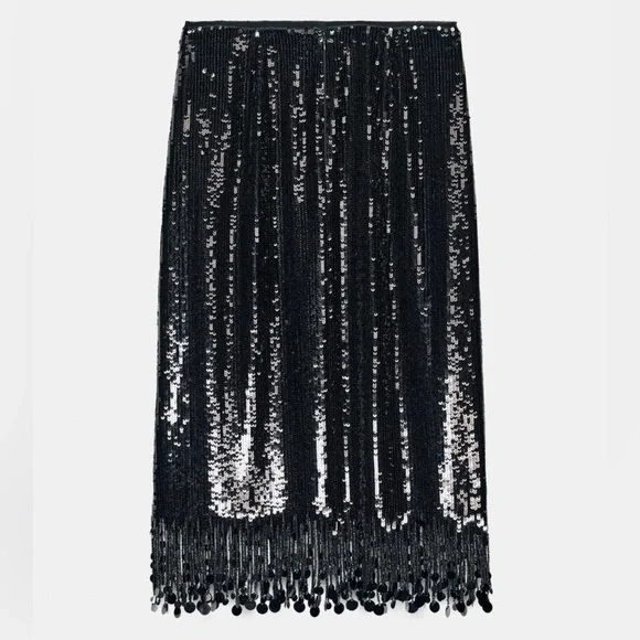 ZARA SEQUIN LONG SKIRT ZW COLLECTION - Picture 15 of 17